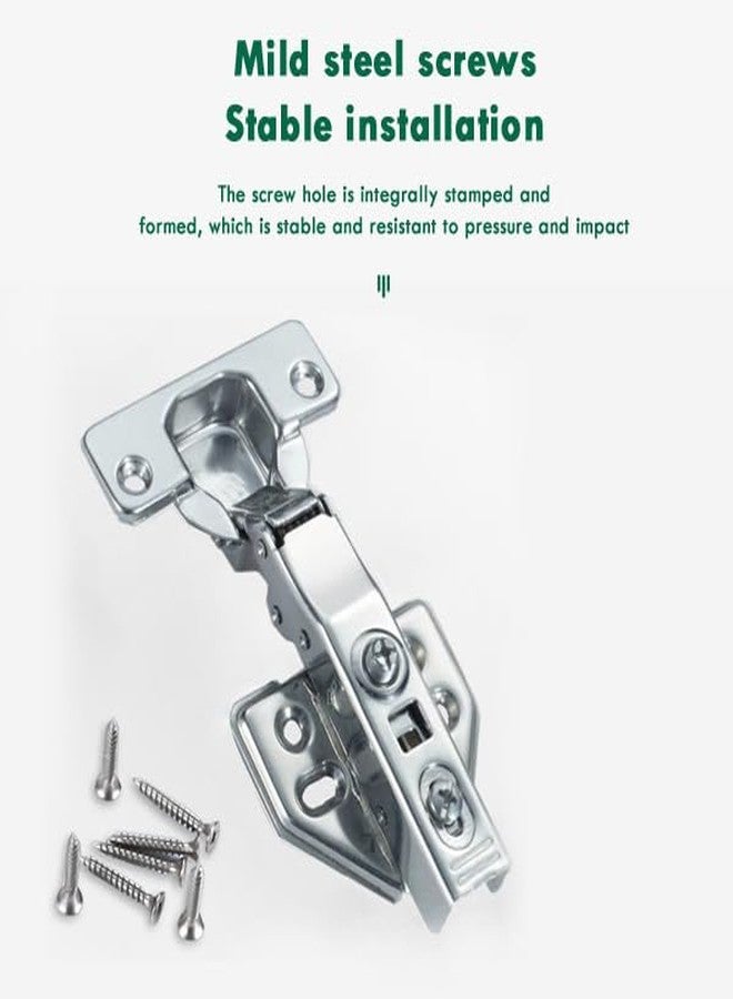 VOLO 4 Pieces (2 Sets) European Style Soft Close Concealed Cabinet Hinges with Screws | Clip On 0 Crank Full Overlay Hinges for Kitchen Cabinets and Wardrobes | Mild Steel - Image 4